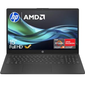HP 15.6" Laptop | AMD Ryzen 3 7320U Processor | 8 GB RAM | 256 GB SSD | AMD Radeon Graphics | FHD Display | Up to 11hrs 15 mins battery | Windows 11 | Dual Speakers | Jet Black | 15-fc0045sa