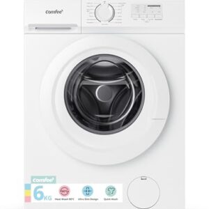COMFEE' Freestanding Washing Machine,6KG Load,Heat Wash 90℃,Quick Wash,15 Washing Programs,White-CFE10EW60/W